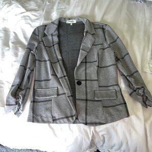 Charlotte Russe plaid black/gray soft material blazer L